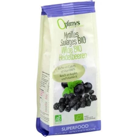 Myrtilles bio sauvages OPTIMYS le sachet de 180 g