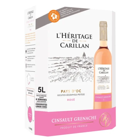 Vin Rosé I.G.P. Pays d'Oc Cinsault Grenache L'HERITAGE DE CARILLAN